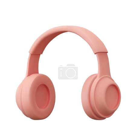 Illustration for 3d headphones with dynamics for loud music listening enjoying audio sound template icon isolated on white background. 3d rendering. Vector illustration - Royalty Free Image