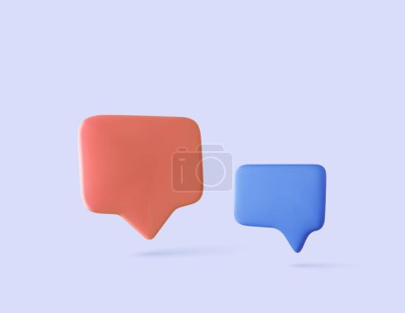 Illustration for Blank speech bubble pin isolated on background 3D rendering. Social network communication concept. 3d render. Vector illustration - Royalty Free Image