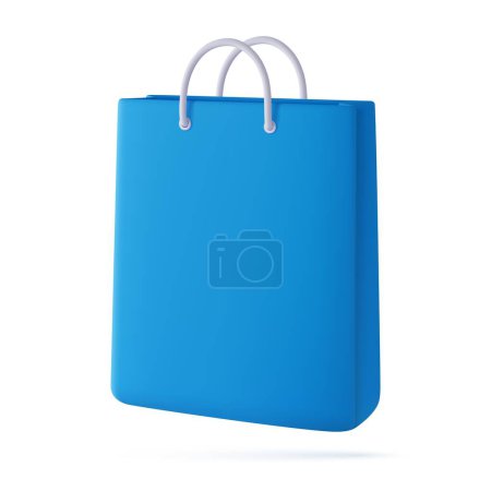 Illustration for 3d Shopping bag, handbag. Sale, discount, promotion, Online shopping concept. Banner template. 3d rendering. Vector illustration - Royalty Free Image