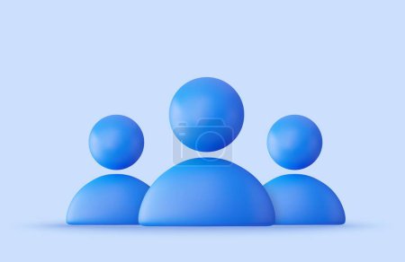 Ilustración de 3d liderazgo Grupo de personas usuario icono de la red social. renderizado 3d. Ilustración vectorial - Imagen libre de derechos