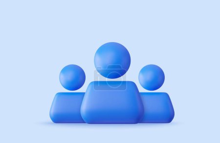 Illustration for 3d leadership Bunch of people user social network icon. 3d rendering. Vector illustration - Royalty Free Image