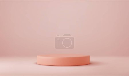 Illustration for 3d Shiny round pedestal podium. background can be add on banners flyers or web. podium for outstanding luxury product advertising. 3d rendering. Vector illustration - Royalty Free Image