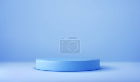 3d Shiny round pedestal podium. background can be add on banners flyers or web. podium for outstanding luxury product advertising. 3d rendering. Vector illustration