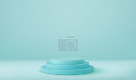 Illustration for 3d Shiny round pedestal podium. background can be add on banners flyers or web. podium for outstanding luxury product advertising. 3d rendering. Vector illustration - Royalty Free Image