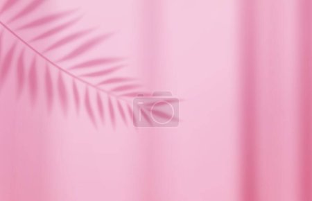 Illustration for 3d Empty light studio abstract background with spotlight effect and tropical palm leaves shadow. concept for your graphic design poster banner and backdrop. 3d rendering. Vector illustration - Royalty Free Image