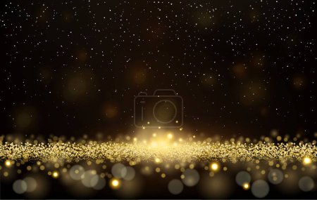 Illustration for Abstract background. A golden glow with magical dust. Gold backlight. golden glitter dust. Sparkling glittery background decoration. Vector illustration - Royalty Free Image