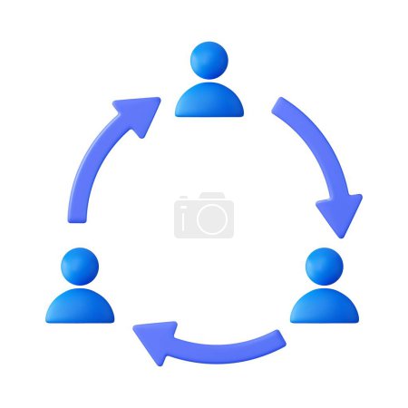 Illustration for 3d User switch icon. Exchange, arrows icon for mobile concept and web design. Employee or people Replacement or swap position concept. 3d rendering. Vector illustration - Royalty Free Image