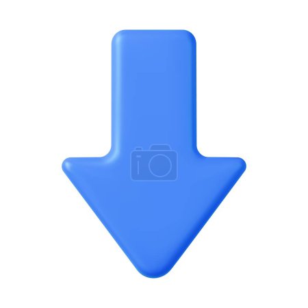 Illustration for 3d Arrow pointer, mouse cursor. Computer interface. 3d vector icon. Icon isolated on white background. 3d rendering. Vector illustration - Royalty Free Image