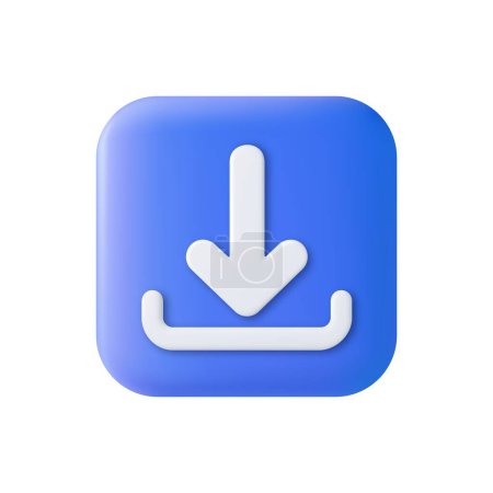 Ilustración de 3d icono de descarga aislado sobre fondo blanco. gran diseño para cualquier propósito. Comprobar icono de marca. Diseño Web ui. renderizado 3d. Ilustración vectorial - Imagen libre de derechos