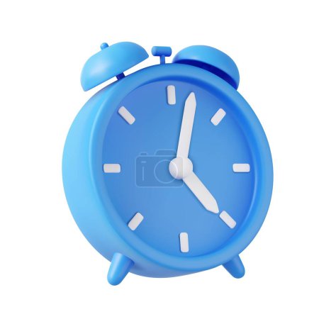 Illustration for 3d alarm clock. watch minimal design concept of time. 3d alarm for watch hour and minute. 3d rendering. Vector illustration - Royalty Free Image