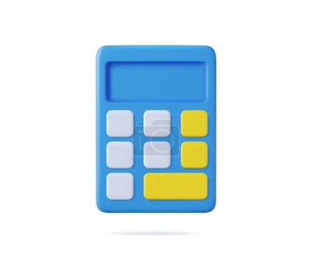 Illustration for 3d calculator icon. concept of financial management. calculator for accounting finance. 3d rendering. Vector illustration - Royalty Free Image