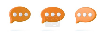 Ilustración de Iconos de burbuja de voz 3D, aislados sobre fondo blanco. Conjunto de iconos de Chat 3D. Caja de chat, caja de mensajes. renderizado 3d. Ilustración vectorial - Imagen libre de derechos