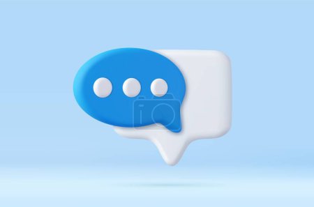 Ilustración de Iconos de burbuja de voz 3D aislados en segundo plano. Símbolo 3D para chatear en las redes sociales. Caja de chat, caja de mensajes. renderizado 3d. Ilustración vectorial - Imagen libre de derechos