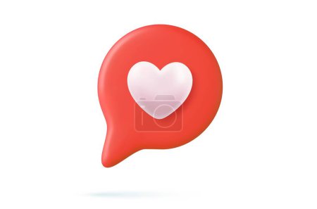 Téléchargez les illustrations : 3d notification des médias sociaux aiment comme icône de coeur en broche rouge isolé sur fond blanc avec rendu 3D ombre. Illustration vectorielle - en licence libre de droit