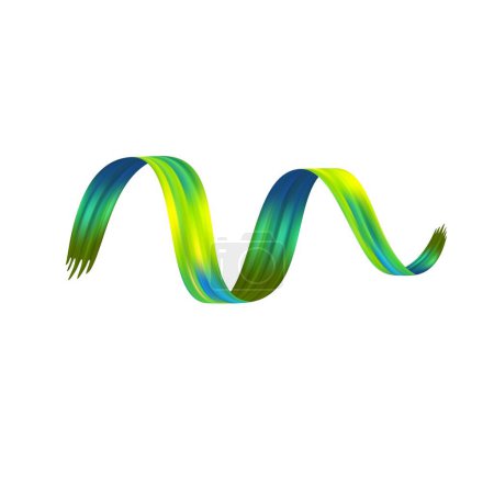 Ilustración de 3d Brushstroke multicolor gradiente textura cepillo cinta aislada en blanco. elementos abstractos de diseño de flujo de onda colorido. Ilustración vectorial - Imagen libre de derechos