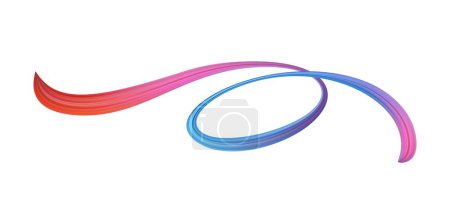 Téléchargez les photos : Ruban 3d brosse dégradé multicolore texture brosse isolé sur blanc. éléments abstraits de conception de flux d'ondes colorées. Illustration vectorielle - en image libre de droit