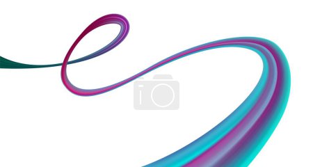 Ilustración de 3d Brushstroke multicolor gradiente textura cepillo cinta aislada en blanco. elementos abstractos de diseño de flujo de onda colorido. Ilustración vectorial - Imagen libre de derechos