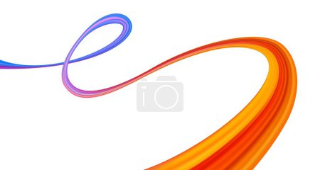 Téléchargez les illustrations : Ruban 3d brosse dégradé multicolore texture brosse isolé sur blanc. éléments abstraits de conception de flux d'ondes colorées. Illustration vectorielle - en licence libre de droit