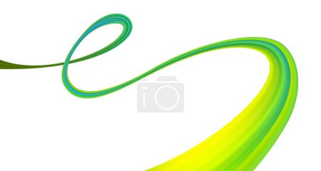 Téléchargez les illustrations : Ruban 3d brosse dégradé multicolore texture brosse isolé sur blanc. éléments abstraits de conception de flux d'ondes colorées. Illustration vectorielle - en licence libre de droit