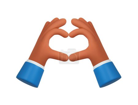 Photo for 3d hands fold the shape of a heart. Finger gesture. Element for design. Social media emojis. 3d rendering. Vector illustration - Royalty Free Image