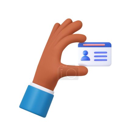 Ilustración de 3d mano mantenga Id icono de la tarjeta. renderizado 3d. Ilustración vectorial - Imagen libre de derechos