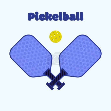 Two pickleball paddles and ball isolated on white background