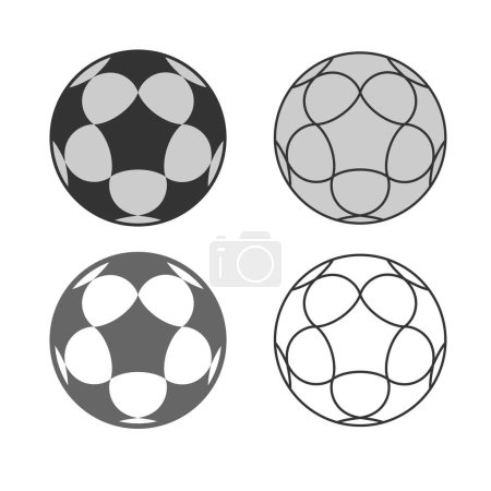 Ilustración de Bola de korfball blanco y negro aislada sobre fondo blanco - Imagen libre de derechos