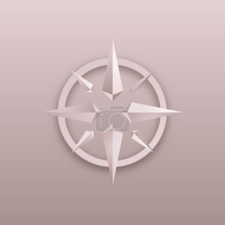 Ilustración de Logotipos de brújula 3d abstracto conjunto aislado en fondos de colores. Windrose símbolo para el transporte y la empresa logística - Imagen libre de derechos