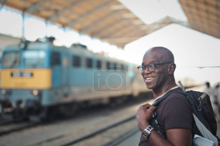 Photo for Adult man in station ready to leave - Royalty Free Image