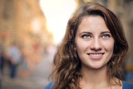 Photo for Portrait of a young woman in the street - Royalty Free Image