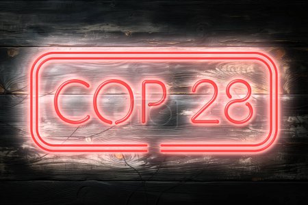 COP 28 Neon Sign Vereinigte Arabische Emirate - November 2023 - UN-Klimagipfel