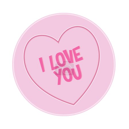 Photo for Loveheart Sweet Candy - I Love You Message vector Illustration - Royalty Free Image