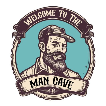 Illustration for Welcome To The Man Cave vector illustration - Royalty Free Image