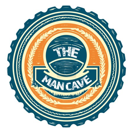 Illustration for The Man Cave Sign Bottle Top - vector illustration - Royalty Free Image