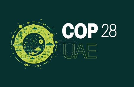 COP 28  United Arab Emirates - 7-18 November 2023 vector illustration - UN International climate summit