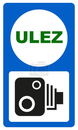 Illustration for ULEZ Sign - The Ultra Low Emission Zone (ULEZ) is an environmental initiative implemented in certain cities. - Royalty Free Image