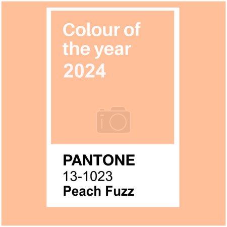 Ilustración de Pantone Peach Fuzz, Trending Color of the Year 2024. Patrón de color, ilustración vectorial - Imagen libre de derechos