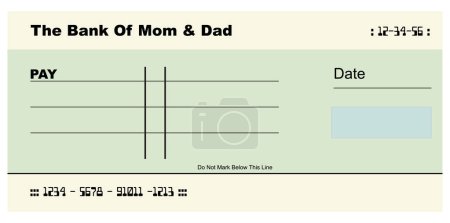 Illustration for Bank of Mom and Dad: A Playful Concept of Parental Support - Royalty Free Image