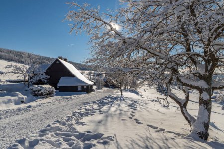 Foto de Paisaje invernal alrededor de Horni Mala Upa, Montañas gigantes (Krkonose), Bohemia del Norte, República Checa - Imagen libre de derechos