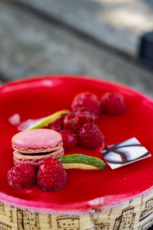 Photo for Jelly fruit cake with a macaroon - Royalty Free Image
