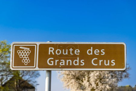 Foto de Wine road (Route des Grands Crus) near Beaune, Burgundy, France - Imagen libre de derechos