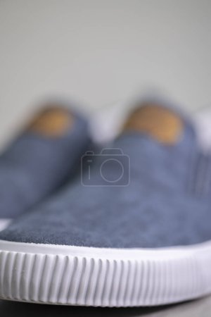 Foto de Close up of pair denim shoes - Imagen libre de derechos