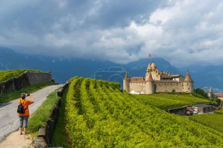 Téléchargez les photos : Château d'Aigle dans le canton de Vaud, Suisse - en image libre de droit