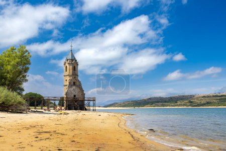 Photo for Swamped church of San Roque near Villanueva de las Rozas, Cantabria, Spain - Royalty Free Image