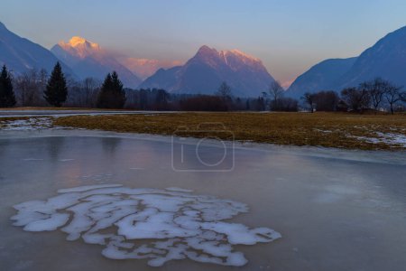 Photo for Winter landscape near village Bovec, Triglavski national park, Slovenia - Royalty Free Image