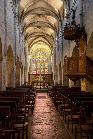 Photo for Interior of Saint-Just church in Arbois, department Jura, Franche-Comte, France - Royalty Free Image