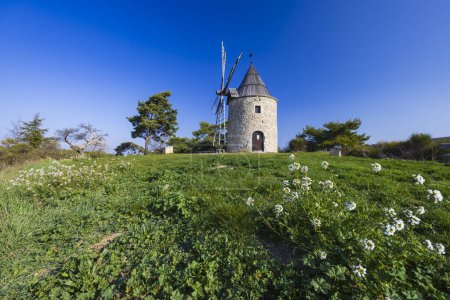 Photo for Montfuron Windmill (Moulin Saint-Elzear de Montfuron) in Provence, Alpes-de-Haute-Provence, France - Royalty Free Image