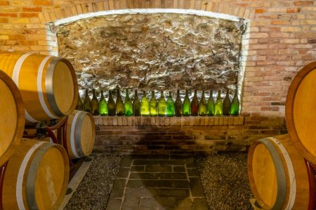 Téléchargez les photos : Traditional winemaking equipment in Castello di Razzano, Piedmont, Italy - en image libre de droit