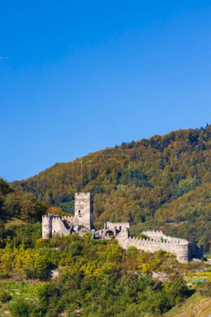 Téléchargez les photos : Ruines du château de Hinterhaus (Ruine Hinterhaus), Spitz, Wachau, site UNESCO, Basse-Autriche, Autriche - en image libre de droit