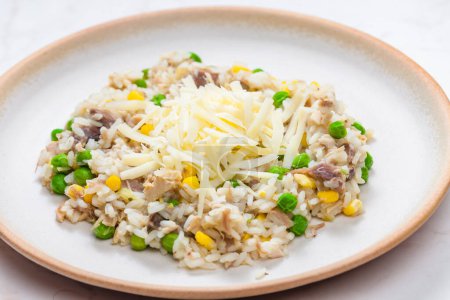 Photo for Czech style risotto with corn and green peas - Royalty Free Image